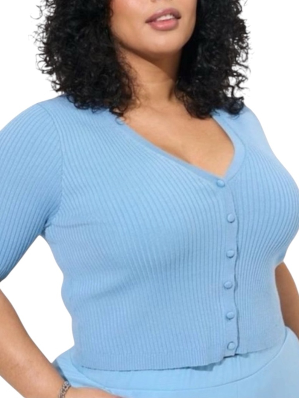 TORRID Ribbed Shrug Short Sleeve Cardigan Sweater in Blissful Blue Size 2 NWT